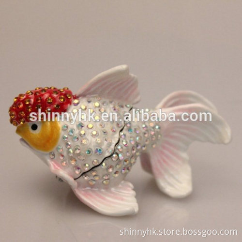 2015 handmade fish shape with the diamond jewelry box